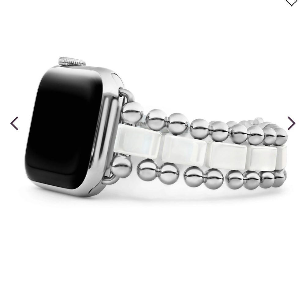 Lagos White Ceramic/steel Smart Caviar watch strap